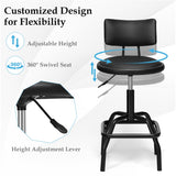NNECW Modern Swivel Bar Stool with Adjustable Height for Bar & Shop