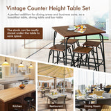 NNECW 5-piece Bar Table Set with Backless Stools for Apartment