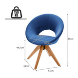 NNECW Mid Century Swivel Accent Chair with Oversized Upholstered Seat for Living Room/Office/ Bedroom-Blue