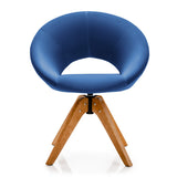 NNECW Mid Century Swivel Accent Chair with Oversized Upholstered Seat for Living Room/Office/ Bedroom-Blue