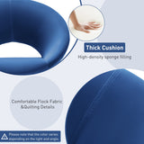 NNECW Mid Century Swivel Accent Chair with Oversized Upholstered Seat for Living Room/Office/ Bedroom-Blue