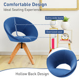 NNECW Mid Century Swivel Accent Chair with Oversized Upholstered Seat for Living Room/Office/ Bedroom-Blue