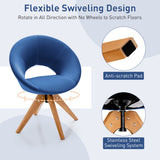 NNECW Mid Century Swivel Accent Chair with Oversized Upholstered Seat for Living Room/Office/ Bedroom-Blue