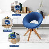 NNECW Mid Century Swivel Accent Chair with Oversized Upholstered Seat for Living Room/Office/ Bedroom-Blue