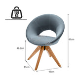 NNECW Mid Century Swivel Accent Chair with Oversized Upholstered Seat for Living Room/Office/ Bedroom-Grey