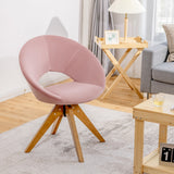 NNECW Mid Century Swivel Accent Chair with Oversized Upholstered Seat for Living Room/Office/ Bedroom-Pink