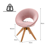 NNECW Mid Century Swivel Accent Chair with Oversized Upholstered Seat for Living Room/Office/ Bedroom-Pink
