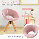 NNECW Mid Century Swivel Accent Chair with Oversized Upholstered Seat for Living Room/Office/ Bedroom-Pink