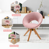 NNECW Mid Century Swivel Accent Chair with Oversized Upholstered Seat for Living Room/Office/ Bedroom-Pink