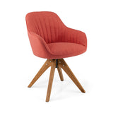NNECW Modern Swivel Accent Chair with Linen Fabric Cover for Office & Bedroom Red