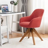 NNECW Modern Swivel Accent Chair with Linen Fabric Cover for Office & Bedroom Red