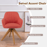 NNECW Modern Swivel Accent Chair with Linen Fabric Cover for Office & Bedroom Red
