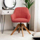NNECW Modern Swivel Accent Chair with Linen Fabric Cover for Office & Bedroom Red