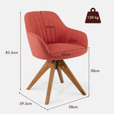 NNECW Modern Swivel Accent Chair with Linen Fabric Cover for Office & Bedroom Red