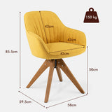 NNECW Modern Swivel Accent Chair with Linen Fabric Cover for Office & Bedroom Yellow