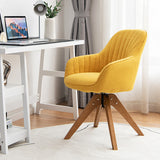 NNECW Modern Swivel Accent Chair with Linen Fabric Cover for Office & Bedroom Yellow