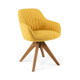 NNECW Modern Swivel Accent Chair with Linen Fabric Cover for Office & Bedroom Yellow