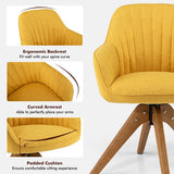 NNECW Modern Swivel Accent Chair with Linen Fabric Cover for Office & Bedroom Yellow