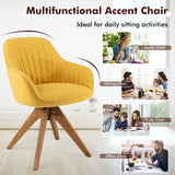 NNECW Modern Swivel Accent Chair with Linen Fabric Cover for Office & Bedroom Yellow