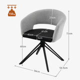 NNECW Modern Swivel Accent Chair with PU Coated Seat Cushion & Curved Armrests