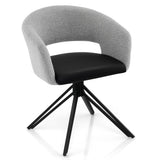 NNECW Modern Swivel Accent Chair with PU Coated Seat Cushion & Curved Armrests