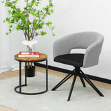 NNECW Modern Swivel Accent Chair with PU Coated Seat Cushion & Curved Armrests