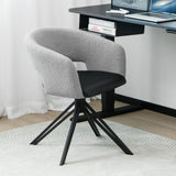 NNECW Modern Swivel Accent Chair with PU Coated Seat Cushion & Curved Armrests