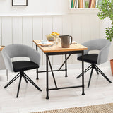 NNECW Modern Swivel Accent Chair with PU Coated Seat Cushion & Curved Armrests