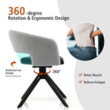 NNECW Modern Swivel Accent Chair with PU Coated Seat Cushion & Curved Armrests
