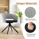 NNECW Modern Swivel Accent Chair with PU Coated Seat Cushion & Curved Armrests