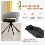 NNECW Modern Swivel Accent Chair with PU Coated Seat Cushion & Curved Armrests