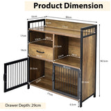 NNECW Industrial Freestanding Storage Cabinet with 2 Door Cabinets-1-Tier