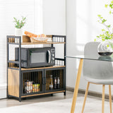 NNECW Wooden Industrial Freestanding Storage Cabinet with 2 Door Cabinets-2-Tier