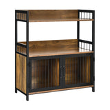 NNECW Wooden Industrial Freestanding Storage Cabinet with 2 Door Cabinets-2-Tier