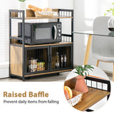 NNECW Wooden Industrial Freestanding Storage Cabinet with 2 Door Cabinets-2-Tier
