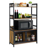 NNECW 3-Tier Storage Shelf with 2-Door Cabinet