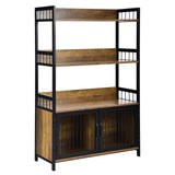 NNECW 3-Tier Storage Shelf with 2-Door Cabinet