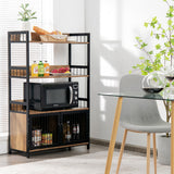 NNECW 3-Tier Storage Shelf with 2-Door Cabinet