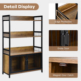 NNECW 3-Tier Storage Shelf with 2-Door Cabinet
