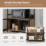 NNECW 3-Tier Storage Shelf with 2-Door Cabinet