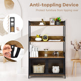 NNECW 3-Tier Storage Shelf with 2-Door Cabinet