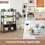 NNECW 3-Tier Storage Shelf with 2-Door Cabinet