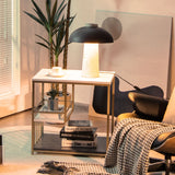 NNECW Modern 3-Tier Side Table with Storage for Living Room & Bedroom