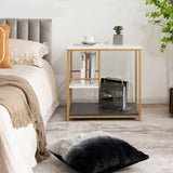 NNECW Modern 3-Tier Side Table with Storage for Living Room & Bedroom