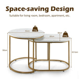 NNECW Modern Nesting Round Coffee Table Set of 2 for Living Room