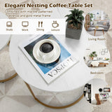NNECW Modern Nesting Round Coffee Table Set of 2 for Living Room