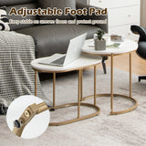 NNECW Modern Nesting Round Coffee Table Set of 2 for Living Room