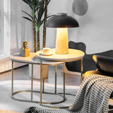 NNECW Modern Nesting Round Coffee Table Set of 2 for Living Room