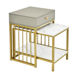 NNECW 2-Piece Nesting Coffee Table Set with Drawer and Shelf
