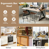 NNECW Backless Bar Stool with Footrest and Adjustable Foot Pads for Kitchen & Pub